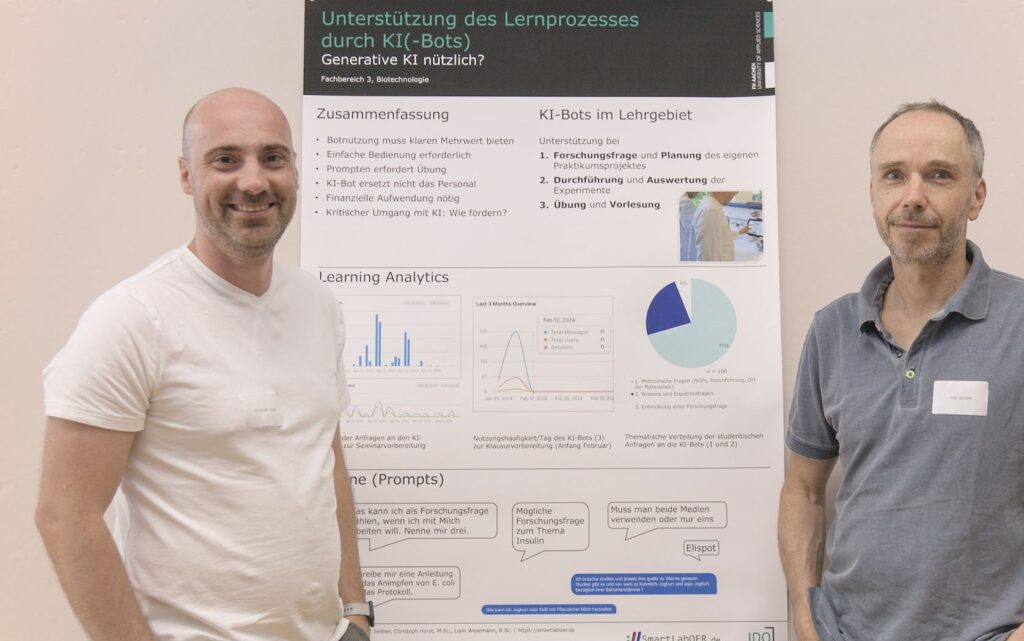 Prof. Jost Seiler und Christoph Horst (rechts), "KI-Bots in der Lehre"